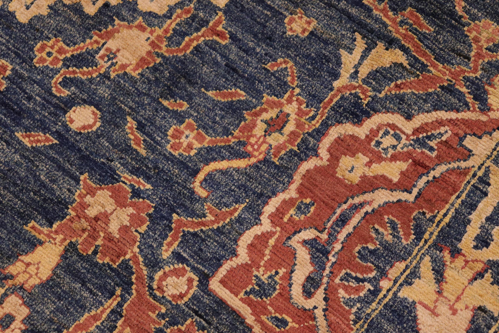 handmade Traditional Kafkaz Blue Rust Hand Knotted RECTANGLE 100% WOOL area rug 10' x 14'