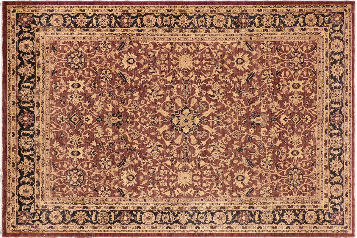 10x14 hand knotted Ziegler wool rug in brown and blue - Classic Ziegler Kelli