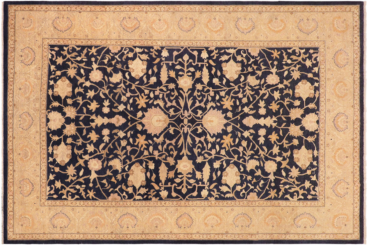 handmade Traditional Kafkaz Blue Gold Hand Knotted RECTANGLE 100% WOOL area rug 10x14