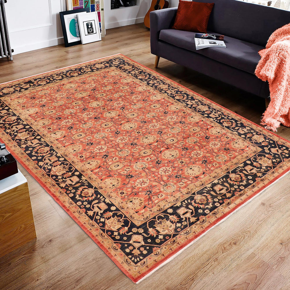 handmade Transitional Kafkaz Red Blue Hand Knotted RECTANGLE 100% WOOL area rug 10' x 13'