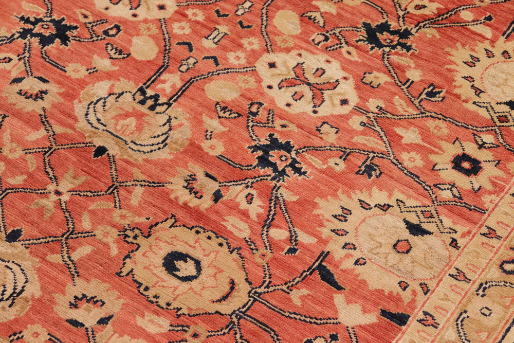 handmade Transitional Kafkaz Red Blue Hand Knotted RECTANGLE 100% WOOL area rug 10' x 13'