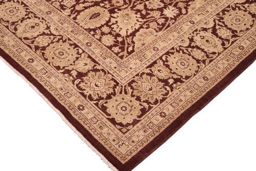 handmade Traditional Kafkaz Brown Beige Hand Knotted RECTANGLE 100% WOOL area rug 10x14