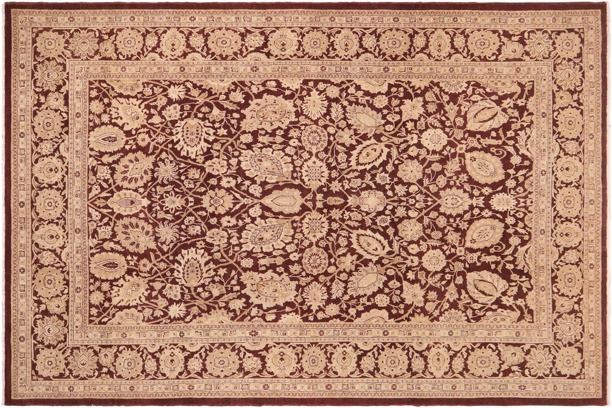 handmade Traditional Kafkaz Brown Beige Hand Knotted RECTANGLE 100% WOOL area rug 10x14