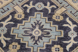 handmade Transitional Kafkaz Drk. Gray Ivory Hand Knotted RECTANGLE 100% WOOL area rug 12' x 14'