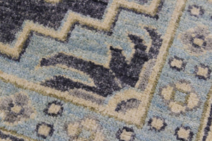 handmade Transitional Kafkaz Drk. Gray Ivory Hand Knotted RECTANGLE 100% WOOL area rug 12' x 14'
