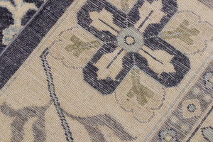 handmade Transitional Kafkaz Drk. Gray Ivory Hand Knotted RECTANGLE 100% WOOL area rug 12' x 14'