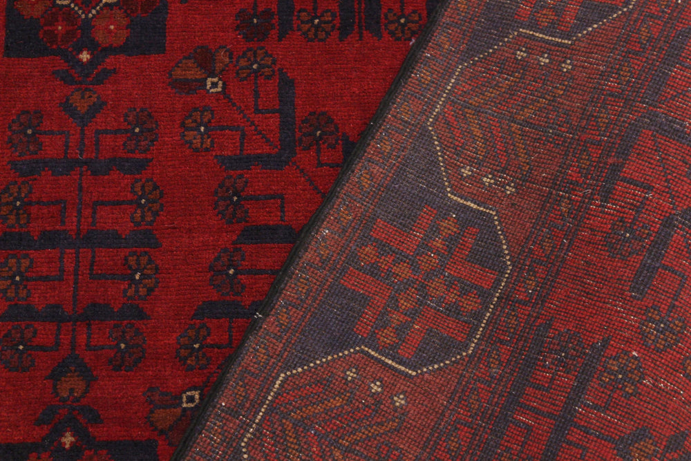 handmade Tribal Biljik Khal Mohammadi Drk. Red Black Hand Knotted RECTANGLE 100% WOOL area rug 4x6