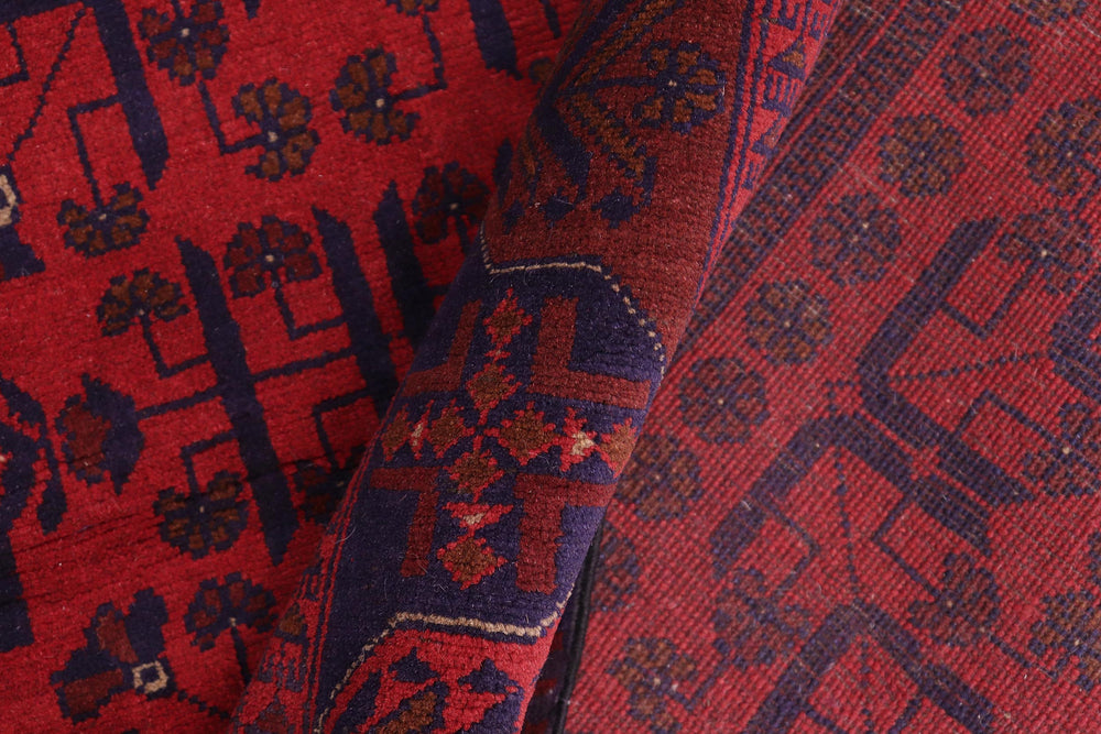 handmade Tribal Biljik Khal Mohammadi Red Blue Hand Knotted RECTANGLE 100% WOOL area rug 5x6