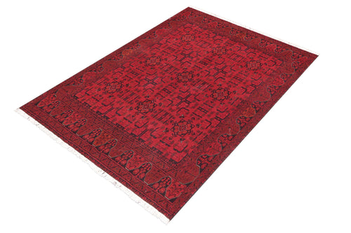 handmade Tribal Biljik Khal Mohammadi Red Black Hand Knotted RECTANGLE 100% WOOL area rug 5x6
