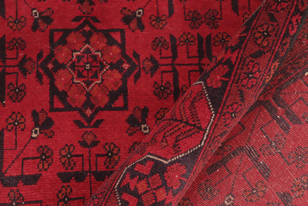 handmade Tribal Biljik Khal Mohammadi Red Black Hand Knotted RECTANGLE 100% WOOL area rug 5x6