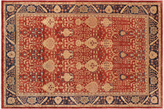 handmade Transitional Kafkaz Red Blue Hand Knotted RECTANGLE 100% WOOL area rug 10' x 14'