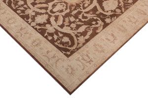 handmade Traditional Kafkaz Dark Brwon Tan Hand Knotted RECTANGLE 100% WOOL area rug 10x15