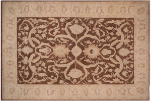 handmade Traditional Kafkaz Dark Brwon Tan Hand Knotted RECTANGLE 100% WOOL area rug 10x15