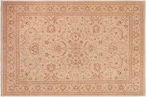 handmade Transitional Kafkaz Beige Brown Hand Knotted RECTANGLE 100% WOOL area rug 10' x 14'