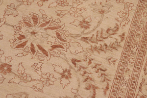 handmade Transitional Kafkaz Beige Brown Hand Knotted RECTANGLE 100% WOOL area rug 10' x 14'