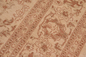 handmade Transitional Kafkaz Beige Brown Hand Knotted RECTANGLE 100% WOOL area rug 10' x 14'