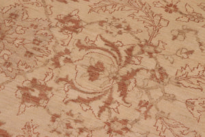 handmade Transitional Kafkaz Beige Brown Hand Knotted RECTANGLE 100% WOOL area rug 10' x 14'