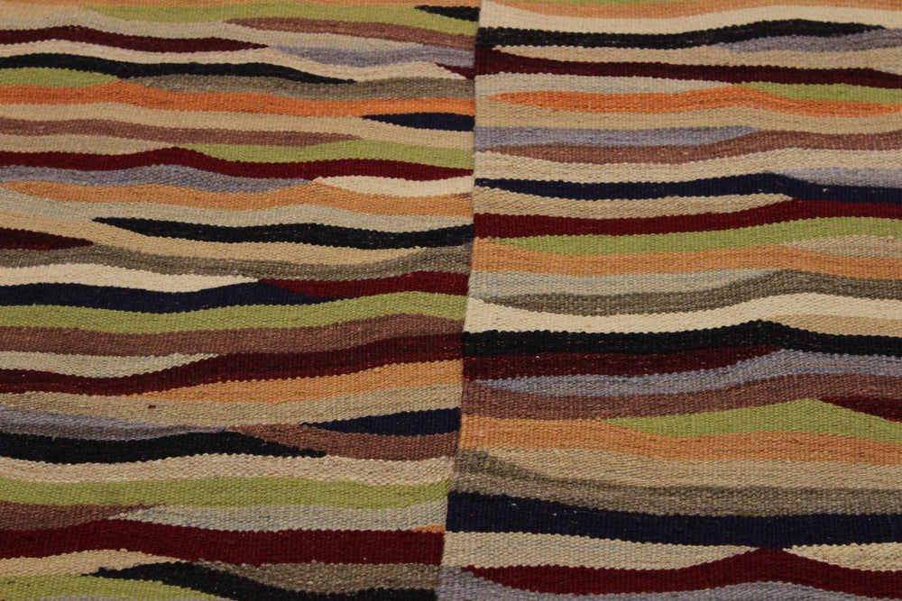 handmade Modern Kilim Beige Red Hand-Woven RECTANGLE 100% WOOL area rug 5x7