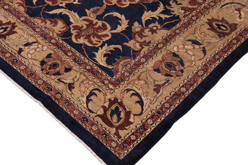 handmade Traditional Kafkaz Blue Tan Hand Knotted RECTANGLE 100% WOOL area rug 10x14