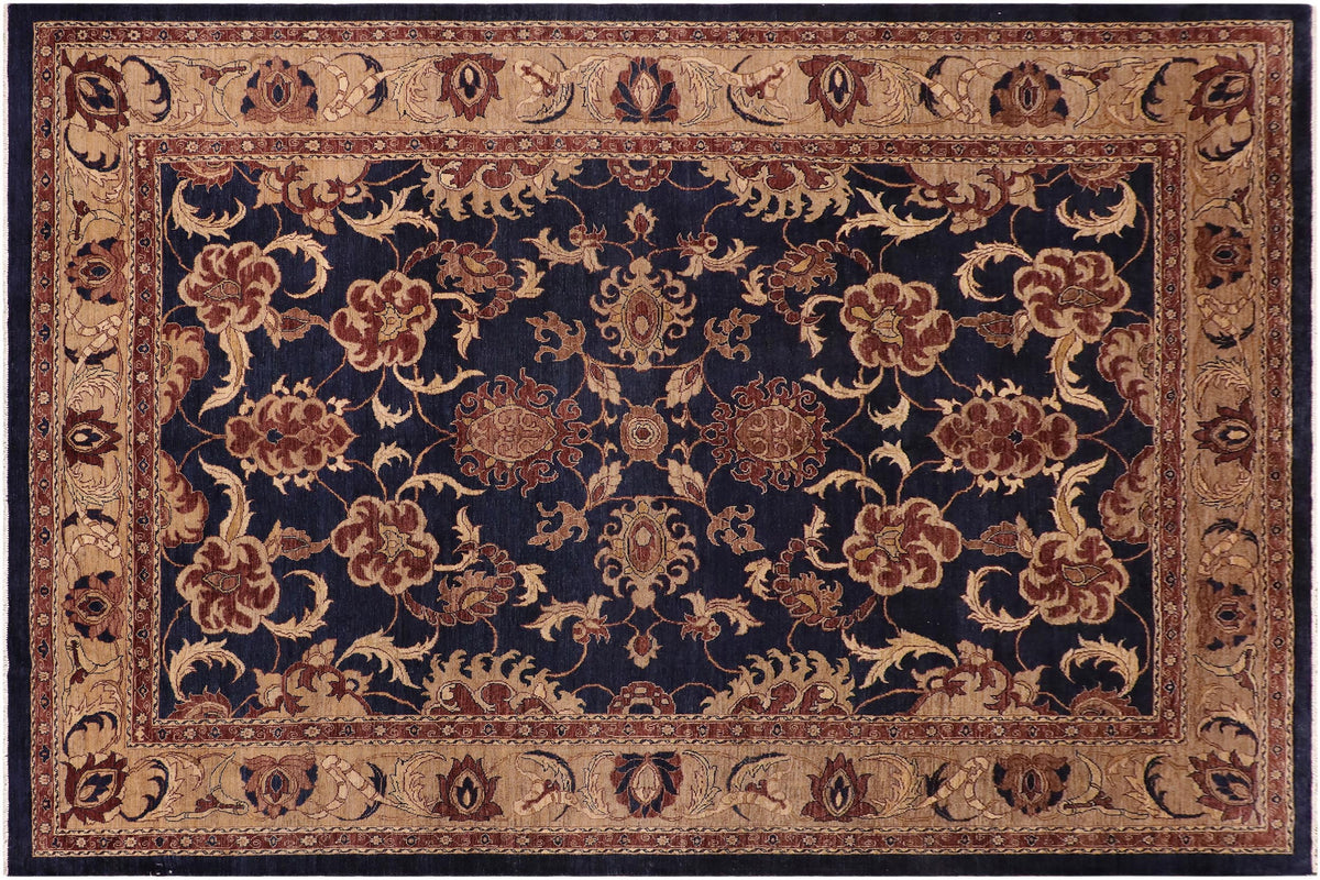 handmade Traditional Kafkaz Blue Tan Hand Knotted RECTANGLE 100% WOOL area rug 10x14