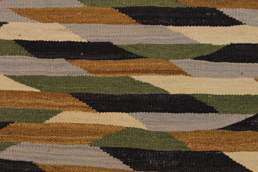 handmade Modern Kilim Beige Green Hand-Woven RECTANGLE 100% WOOL area rug 6x8