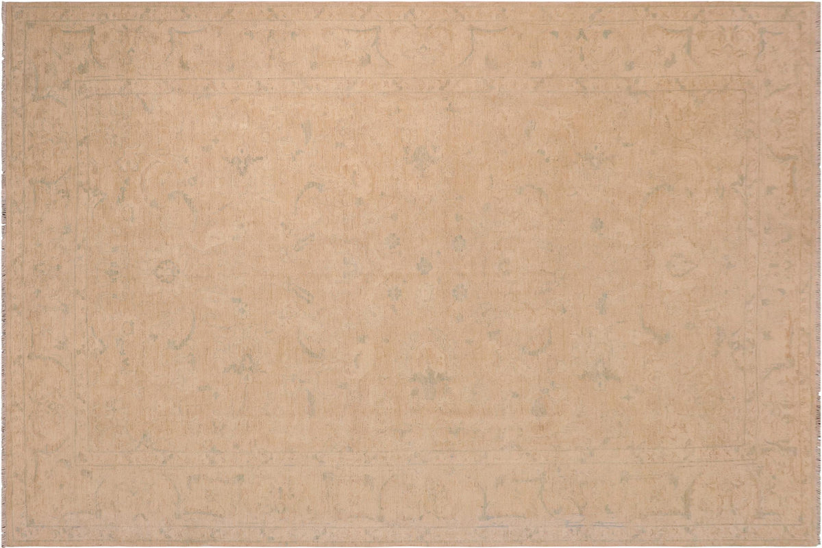 handmade Traditional Kafkaz Tan Beige Hand Knotted RECTANGLE 100% WOOL area rug 10x14