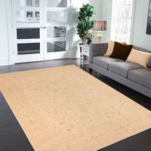 handmade Traditional Kafkaz Beige Gold Hand Knotted RECTANGLE 100% WOOL area rug 10x13