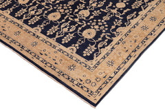 handmade Transitional Kafkaz Blue Brown Hand Knotted RECTANGLE 100% WOOL area rug 10' x 15'