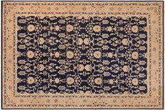 handmade Transitional Kafkaz Blue Brown Hand Knotted RECTANGLE 100% WOOL area rug 10' x 15'