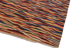 handmade Modern Kilim Beige Blue Hand-Woven RECTANGLE 100% WOOL area rug 8x10