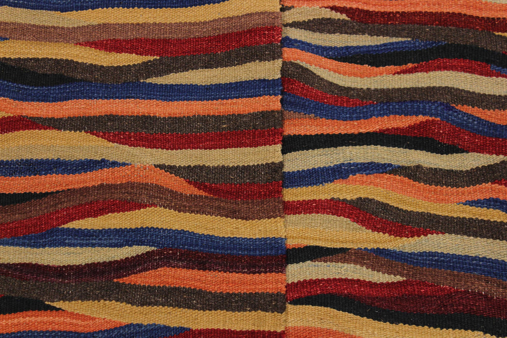 handmade Modern Kilim Beige Blue Hand-Woven RECTANGLE 100% WOOL area rug 8x10