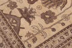 handmade Transitional Kafkaz Beige Tan Hand Knotted RECTANGLE 100% WOOL area rug 10' x 14'