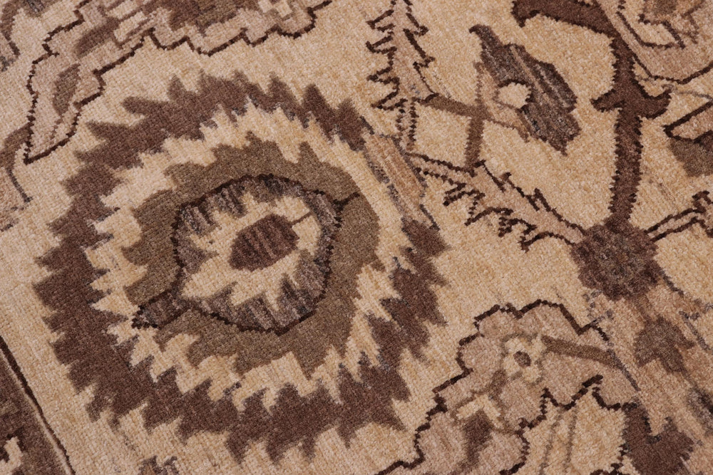 handmade Transitional Kafkaz Tan Lt. Tan Hand Knotted RECTANGLE 100% WOOL area rug 10' x 13'