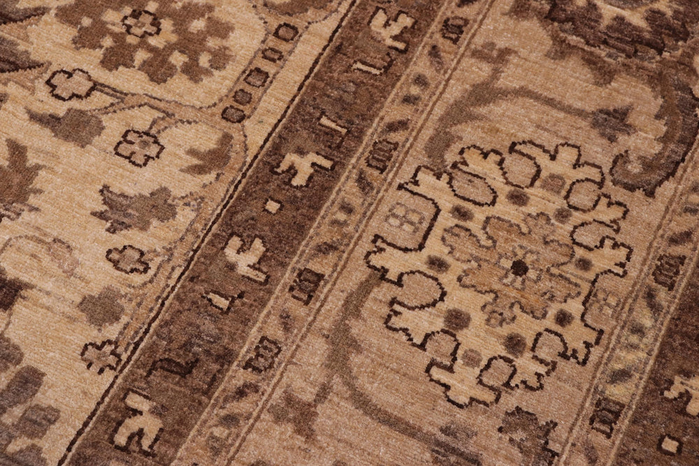 handmade Transitional Kafkaz Tan Lt. Tan Hand Knotted RECTANGLE 100% WOOL area rug 10' x 13'