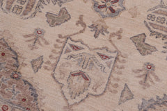 handmade Traditional Kafkaz Ivory Gray Hand Knotted RECTANGLE 100% WOOL area rug 6x7