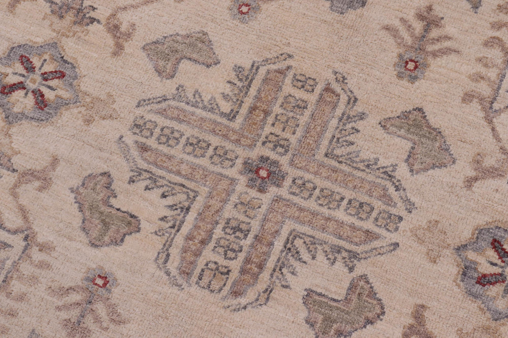 handmade Traditional Kafkaz Ivory Gray Hand Knotted RECTANGLE 100% WOOL area rug 6x7