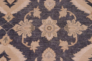 handmade Transitional Kafkaz Drk. Gray Ivory Hand Knotted RECTANGLE 100% WOOL area rug 10' x 14'