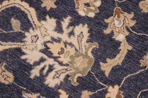 handmade Transitional Kafkaz Drk. Gray Ivory Hand Knotted RECTANGLE 100% WOOL area rug 10' x 14'