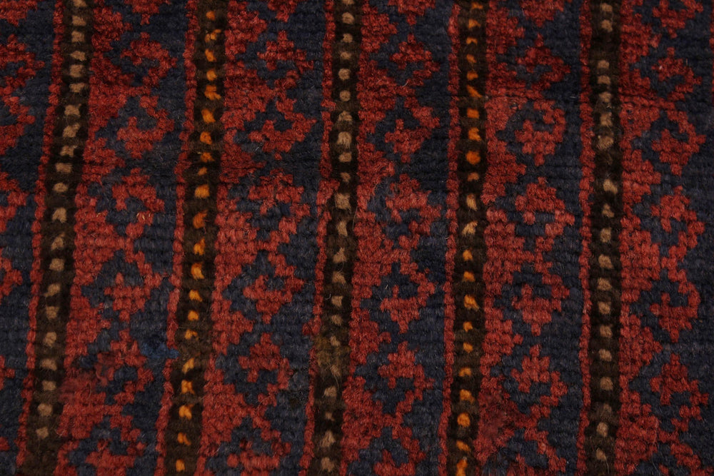 handmade Geometric Balouchi Red Blue Hand Knotted RECTANGLE 100% WOOL area rug 2x3