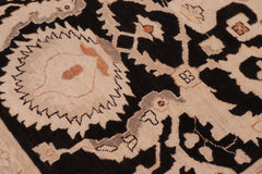 handmade Transitional Kafkaz Black Orange Hand Knotted RECTANGLE 100% WOOL area rug 10' x 14'