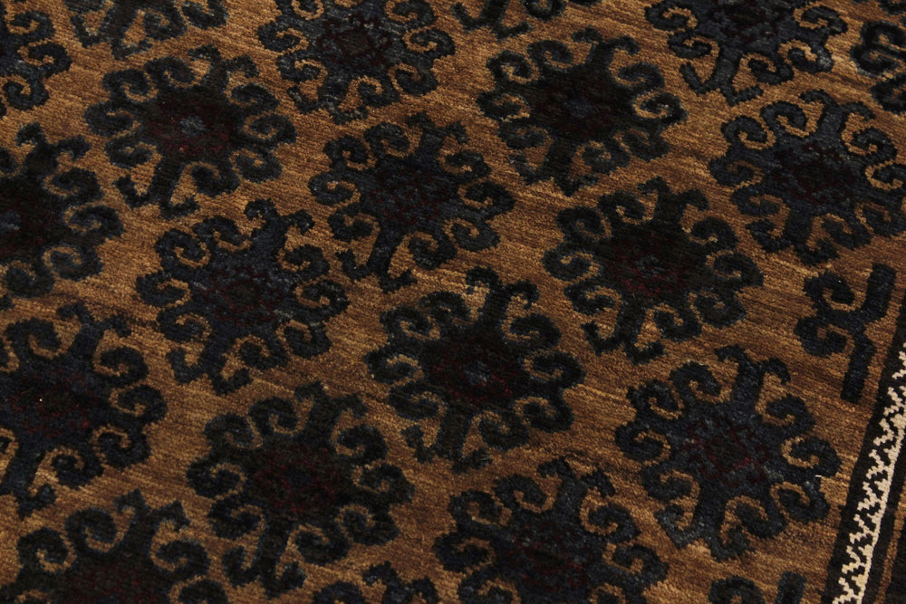 handmade Geometric Balouchi Tan Blue Hand Knotted RECTANGLE 100% WOOL area rug 5x8