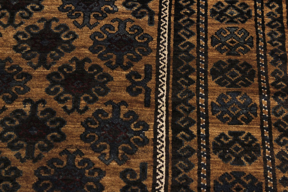 handmade Geometric Balouchi Tan Blue Hand Knotted RECTANGLE 100% WOOL area rug 5x8