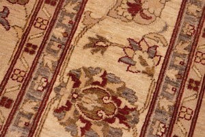 handmade Traditional Kafkaz Tan Beige Hand Knotted RECTANGLE 100% WOOL area rug 10x14