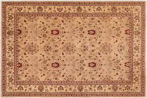 handmade Traditional Kafkaz Tan Beige Hand Knotted RECTANGLE 100% WOOL area rug 10x14