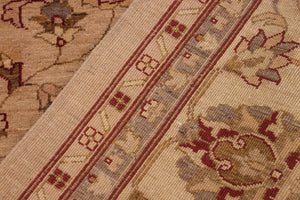 handmade Traditional Kafkaz Tan Beige Hand Knotted RECTANGLE 100% WOOL area rug 10x14