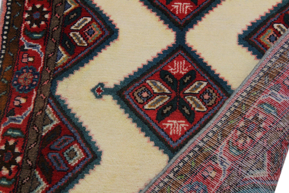 handmade Traditional Antique Ivory Red Hand Knotted RUNNER 100% WOOL area rug 3 x 10