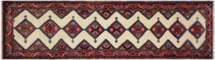 handmade Traditional Antique Ivory Red Hand Knotted RUNNER 100% WOOL area rug 3 x 10