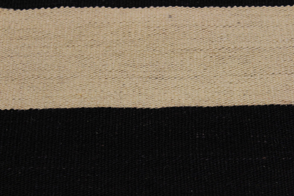 handmade Modern Kilim Ivory Black Hand-Woven RECTANGLE 100% WOOL area rug 5x8
