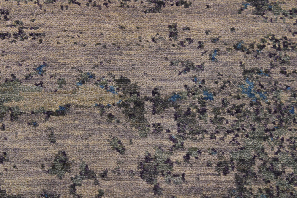 handmade Modern Kafkaz Grey Blue Hand Knotted SQUARE 100% WOOL area rug 8' x 8'