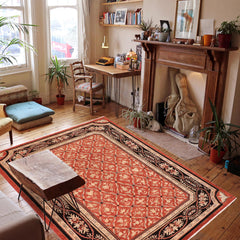 handmade Transitional Kafkaz Rust Black Hand Knotted RECTANGLE 100% WOOL area rug 10' x 14'